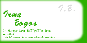 irma bogos business card